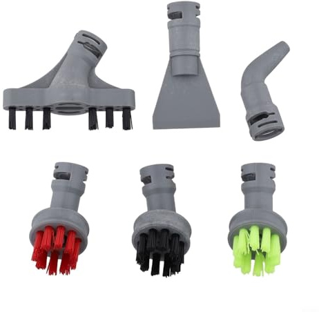 Paquete de 6 cabezales de repuesto para mopa de vapor para Bissell 39N7A 39N7V 2994B, cepillos de limpieza codificados por colores con accesorio de herramienta para hendiduras de pared, limpiador de