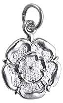 Silver 14mm Tudor Rose of England Pendant or Charm