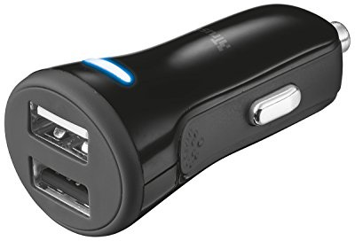 Trust Caricabatteria per Auto con 2 Porte USB, Nero