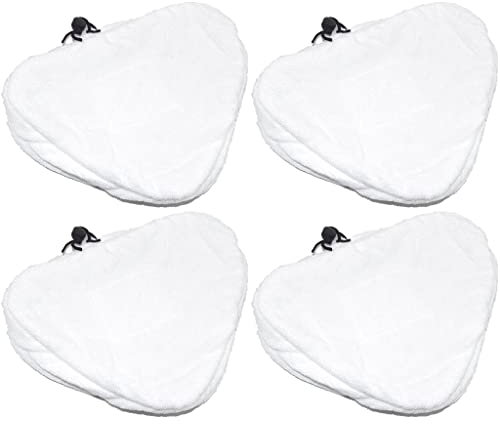 Ufixt 4x Steam Mop Microfibre Cleaning Cloth Cover Pads Kit Compatible with Bionaire, Delta, Efbe-Schott Triangular Head Drawstring Replacement Spare Part