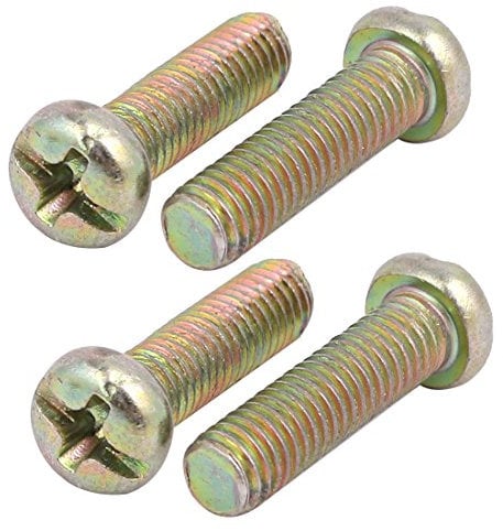 sourcing map 4 Stück M5x17mm Metall Kreuzschlitz Kopf Linksgewinde Schraube für Schneidemaschine