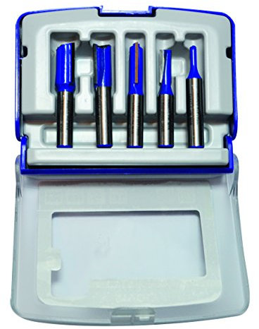 Tivoly XT606470001 Fraises de défonceuse droite à rainurer, Gris, Set de 5 Pièces