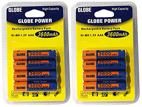 LOT DE 8 PILES ACCUS BATTERIES AAA LR03 1.2V NI-MH RECHARGEABLE BATTERY MIGNON 3600mAh | REMPLACE LES PILES AAA 1.5V | LR03 LR3 R03 R3 H03 H3 3A | JOUET TELECOMMANDE LAMPE VOITURE ETC... (AAA 3600mAh)