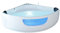 Luxus Whirlpool Badewanne Portland mit Glas/Glasfront 8 Massage Düsen + LED + Armaturen - Wanne für Eckmontage rechts + links Hot Tub Eckwanne Spa für 2 Personen weiss günstig (135 x 135 cm)