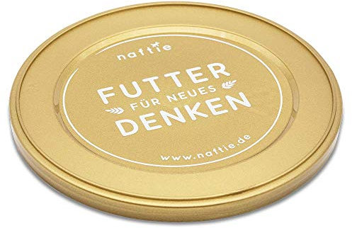 naftie Dosendeckel - Plastik-Deckel für 800g Hundefutter Katzenfutter Dosen - Farbe Gold (5er Set)
