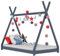 vidaXL Grey Kids Bed Frame with Solid Pine Wood Construction and Crossover Tipi Style Design for 70x140 cm Mattresses
