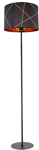 Steh Lampe Ess Zimmer Lese Strahler Dekor Muster Decken Fluter schwarz gold Globo 15431S