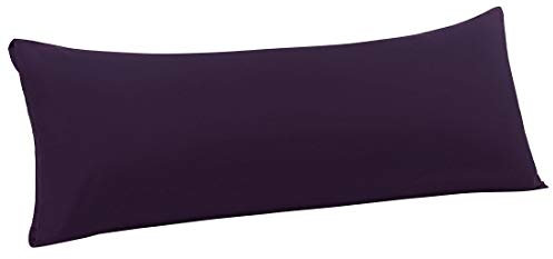 PiccoCasa Kissenbezug langes Kissen Kopfkissenbezug lang mit Hotelverschluss aus Mikrofaser Serie 1800 für Körperkissen Schlafkissen Dunkel Lila 50x150cm