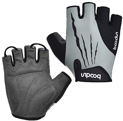 Eroilor Radsport Kurz Handschuhe Halb Finger Bike MTB Gloves Sommer Radhandschuhe für Damen/Herren - Grau - M