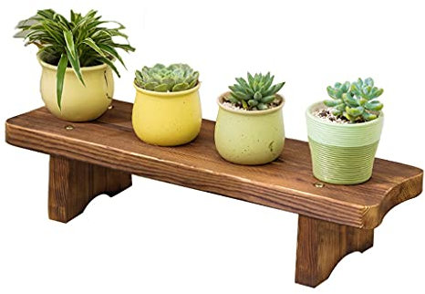 Étagères Support De Fleur en Bois De Balcon Support De Plante À Gradins Support De Plante Succulente Banc De Décoration De Jardin Support De Pot De Fleur (Color : Brown, Size : 60x17x14cm)