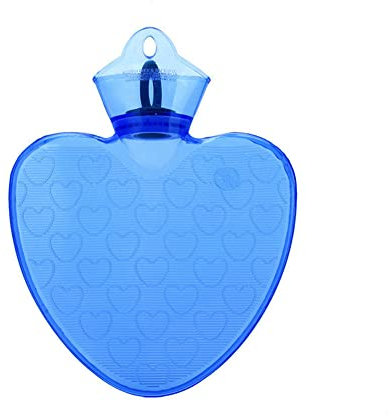 GIVBRO Wärmflasche aus PVC, Herzform, glatte Oberfläche, beidseitig 1000 ml