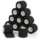 Haftbandage Verband Selbstklebender 5cm x 4,5m, 12 Rollen Fixierbinde Selbsthaftend Kohäsive Bandage für Erste Hilfe Dog Tierarztwickelband Sport Elastische Binde für Handgelenk, Füße (Schwarz)