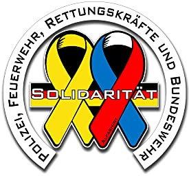 Solidarität Schleife Polizei Feuerwehr Bundeswehr Rettungskräfte ab 7cm #A5880
