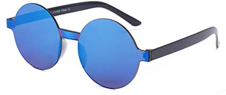Alsino Sonnenbrille Herzbrille Fun-Brille Party Brille Photo-Booth Hippie, Einheitsgröße für Damen und Herren – (F-071) verspiegelt blau