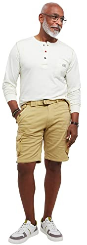 Joe Browns Herren Bequeme Cargo-Shorts mit Mehreren Taschen, Knielang, mit Gürtel Cargos, Camel, 32W