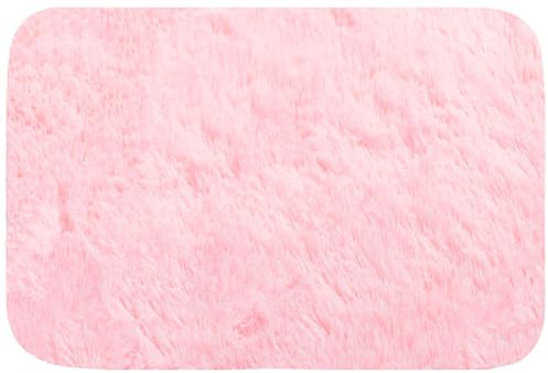 ConCus-T Tappetino rosa per camera da letto delle ragazze, tappeto da bagno a pelo lungo, in finta pelliccia, per ragazze, soffice tappeto peloso per vasca e soggiorno, rosa, 40 x 60 cm