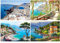 DCIDBEI 4 Pack Diamond Painting Vierer Set Landschaften 40x50 cm Diamant Painting Bilder Strand Malen nach Zahlen Strand und Meer Diamond Painting Griechenland Diamond Puzzle Landschaft Santonia