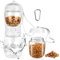 MYOWELL Borraccia Portatile per Cani - 350ML Bottiglia da Viaggio per Cane Gatti con 100g Serbatoio per Alimenti, Antibatterico e a Prova di Perdite (Bianco)