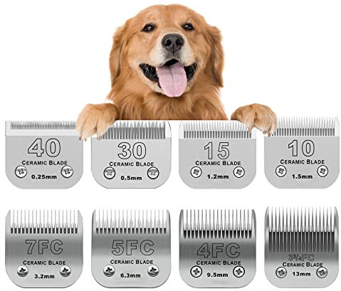 8 x Fellpflege-Klingen für Hunde, kompatibel mit Andis/Oster A5/Wahl KM10Dog Clipper
