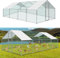 Yakimz Hühnerstall Freilaufgehege 3x8x2m mit Schloss und Tür, Tiergehege Metall 24 m² Hühnerhaus Freigehege Outdoor Geflügelstall, für Hühnerkäfig Kleintiere