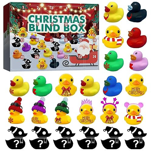 Enten Adventskalender, 24 Rubber Ducks, Kinder 2023 Adventskalender, Weihnachts Countdown Adventskalender, Weihnachtsspielzeug Geschenke Für Kinder Und Erwachsene