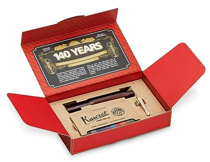 Kaweco EBONIT SPORT Füllhalter I Exklusiver Füllfederhalter für Tintenpatronen mit hochwertiger Feder inkl. Retro Faltbox und 10er Pack Tinenbox I Füller Länge 13cm I Federbreite: B (Breit)