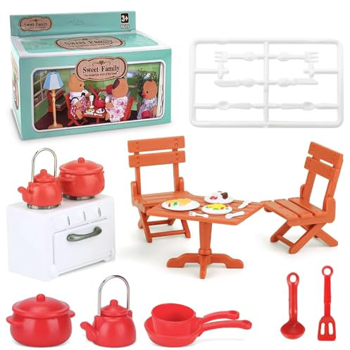 19 Pièces Accessoires de Cuisine Miniature, Miniature Ensemble de Pâtisserie Accessoire, Ensemble de Cuisson Miniature Accessoires, Maison de Poupée Jouets de Cuisine pour Garçon Fille