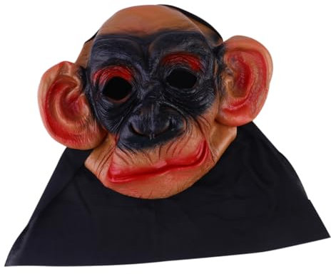 KOMBIUDA 1stk Gorilla-maske Tiermasken Halloween-cosplay-maske Gruselige Maske Realistische Affenkopfbedeckung Schimpanse Cosplay Volle Kopfbedeckung Erwachsener Kleidung