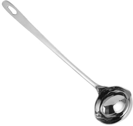 Garneck Large Soup Ladle Ladle Spoon Pouring Lip Multipurpose Stainless Steel for Gravy and Water