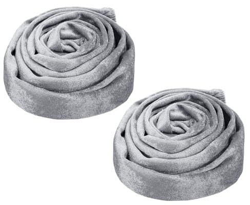PATIKIL Cache-Cordon de Chaîne de Lustre en Tissu Velours, 2 Pièces, 1,97 Pouce, pour Lustre, Balançoires, Câbles, Gris