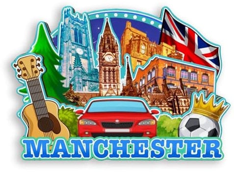 Quwsne Refrigerator Magnet Manchester UK Fridge Magnet City Travel Souvenirs Tourist Gifts 3D Classic Landmarks Handmade Crafts Home Decoration -1439, QS-WC-1439
