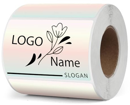 YIKIADA Farbverlauf Thermo Etiketten Vinyl 50 × 76 mm Selbstklebend Rolle Adressaufkleber Wasserdicht Drucker Aufkleber für Logo Barcode QR Code Name 500 Stück