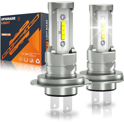 JOSHF H7 LED Ampoules Améliorées 18000LM 500% Plus Lumineuses 6500K White,CANbus Ready Taille 1:1 Plug-N-Play H7 Ampoule,Pack de 2
