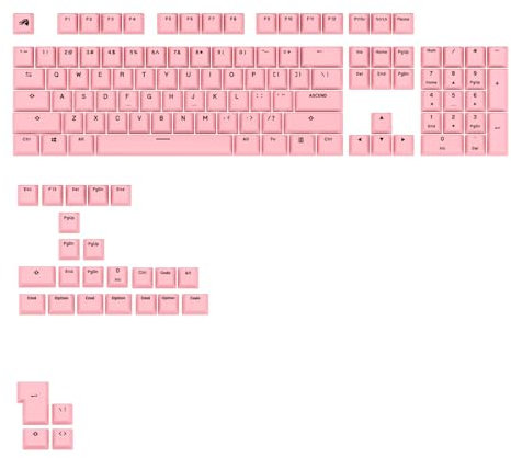Glorious Gaming – GPBT Basics (Potion Pink PBT-Tastenkappen), 8 Farben, farbechter Sublimationsdruck, für mechanische Keyboards der Größen 100%, 75%, 65%, 60% sowie – Amerikanische QWERTY-Belegung