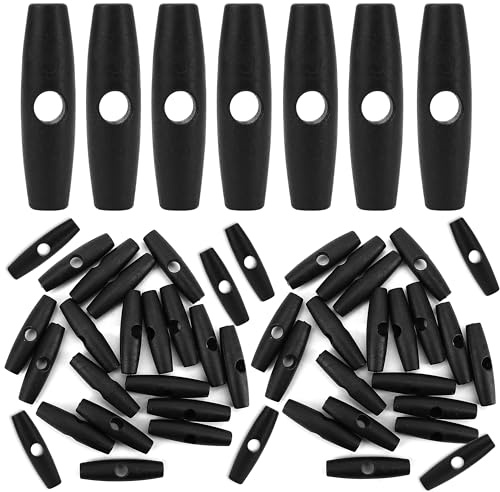 50PCS Buckles to Roll Up Camping Awning Duffle Tent, Glamping & Ridgeline Tent Gear Part Replacement, Inner Toggle Stopper Snap Flying Clip Anchor Tightener Accessories for Tie Downs, Rope, String