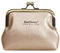 Amexo Porte Monnaie Cuir, Petit Pochette Portefeuille en Cuir PU, Vintage Porte-Monnaie avec Fermeture à Baiser, Mini Sac à Monnaie Coin Purse pour Femme Fille (Doré)