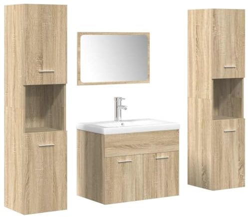 vidaXL Ensemble de Meubles de Salle de Bain 5 pcs chêne Sonoma