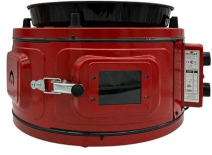 Itimat Four électrique rond - Autonome - Comprend une place de cuisson + grille (Large - 2 couches - AVEC thermostat)