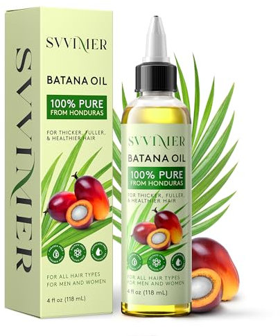 Svvimer Batana Oil for Hair Growth - 100% Pure & Raw Batana Oil from Honduras Dr. Sebi - Organic & Natural - Promotes Hair Thickness for Men Women 4 Fl Oz (Pack of 1)