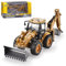 HUGMIE 1:50 Tracteur Enfant,2 en 1 Jouet,Camion Rotation 360°,Tractopelle Enfant avec Pelle Métallique Cadeau Garcon 8 Ans