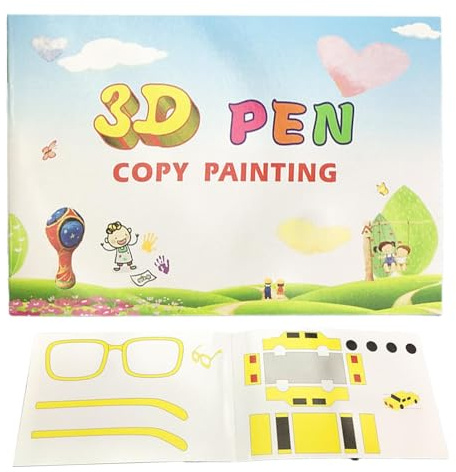 Livre de peinture Pen d'impression 3D, livre de dessin d'impression 3D | Pochoirs de peinture imprimés en 3D, pochoir de papier de couleur réutilisable 40 motifs avec 2 plaques transparentes pour