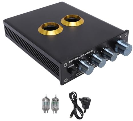 Preamplificatore Phono a Valvole, Preamplificatore Audiophile Stereo HiFi Elettrico da Banco, Amplificatore per Cuffie a Valvole per Giradischi Audio Domestico Altoparlante