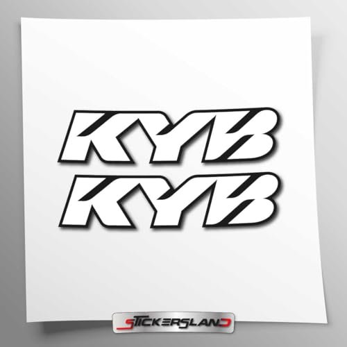 Kit adesivi compatibile con forcelle KYB | adesivi per moto forcella | Vinile Adesivo FACILE APPLICAZIONE Stampa UV | Stickersland® (Bianco Stampa)