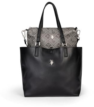 U.S.POLO ASSN. - Shopper Tasche aus polyurethan, schwarz (29 X 14 X 27 cm)