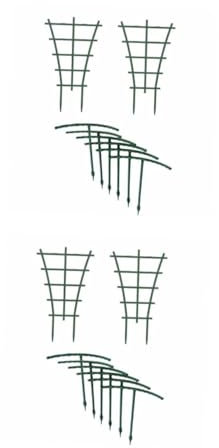 BESTonZON 2 Ensembles Pied De Vigne Grimpante Titulaires des Stands Rester Treillis De Jardin Plantes D'intérieur Cage De Support De Fleurs Treillis De Fleurs Matériel PP Vert 8 Pièces * 2