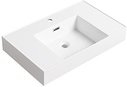 Migliora Il Tuo Bagno con Un lavandino in Resina Bianca Lucida Resistente, Impermeabile, AntiGraffio e dal Design Contemporaneo.