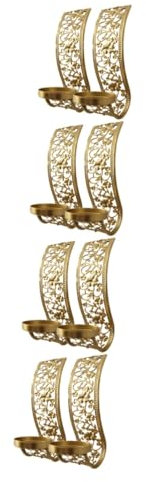 MAGICLULU 4 Sätze Wandkerzenhalter Im Mittleren Metallische Dekorative Kerzenständer Für Stilvolle Wanddekoration Langlebig Für Verschiedene Anlässe 2 Stück * 4