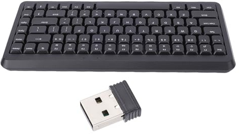 Yanmis Kabellose Tastatur, 2,4 G, Leise, Kabellose Tastatur, 105 Tasten in Voller Größe mit Ziffernblock, für Laptop, PC, Desktop, Notebook (Black)