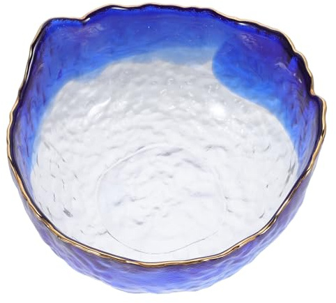 Cuenco de Remojo Manos de Vidrio Azul para Manicura | Recipiente para Uñas, Uso en Salón de Diseño de Manicuras Caseras, Contiene Manos Tamaño