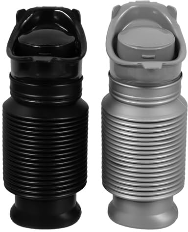 PACKOVE Notfall Urinal 750 ml 2 Stück Tragbares Auslaufsicheres Reiseurinal aus Polypropylen Faltbar Unisex für Auto Camping und Outdoor
